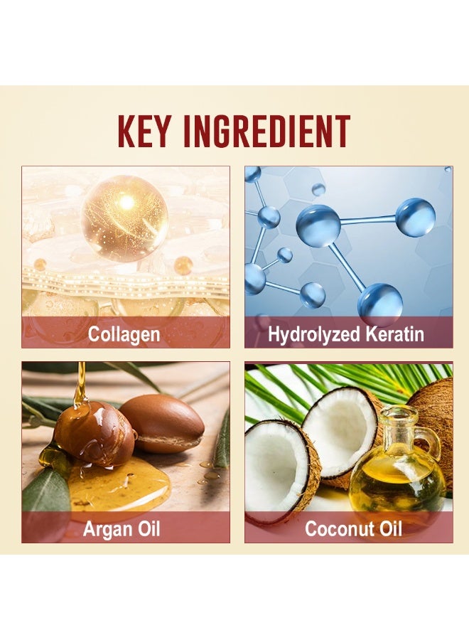 LANEMAY Collagen and Keratin Hair Care Mask - Deeply Moisturizes and Smoothens Hair, Strengthens Root, Improves Hair Quality - Image 2